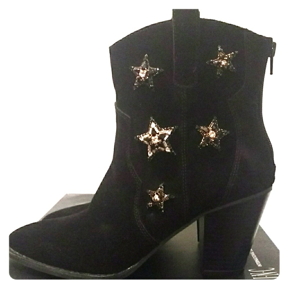 💋Crazy fun! 🖤Black star western boots!